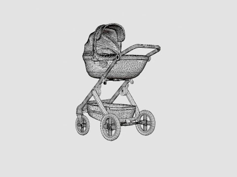 Stokke Trailz Bassinet Stroller 3D Model