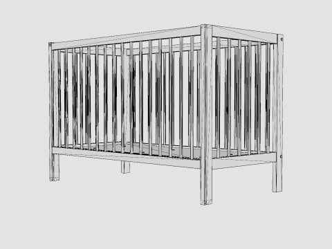 Crib Ulla Baby Bed 3D Model