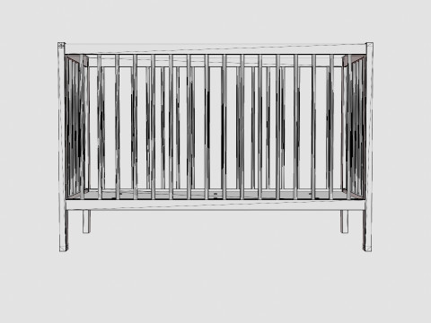 Crib Ulla Baby Bed 3D Model