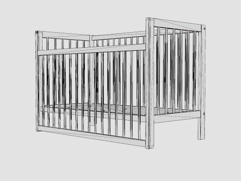 Crib Ulla Baby Bed 3D Model