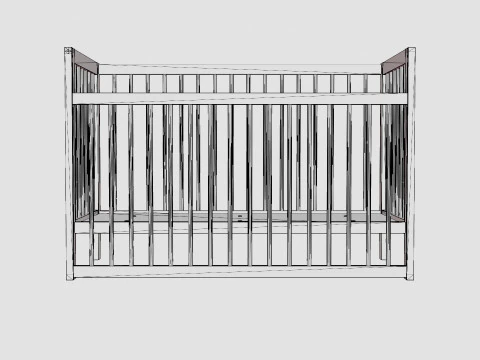 Crib Ulla Baby Bed 3D Model