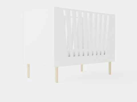 사슴 침대 화이트에서 완료 3D 모델