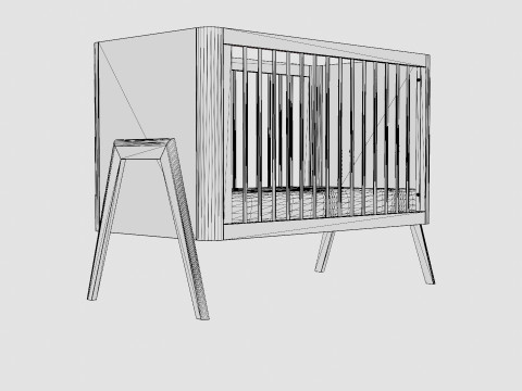 Troll Crib Torsten Grey 3D Model