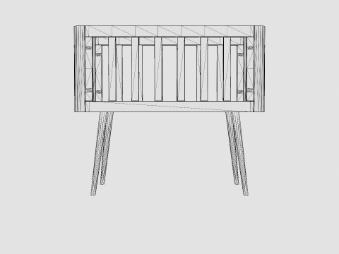 Troll Mini Crib Retro White Modelo 3D