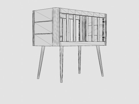 Troll Mini Crib Retro White Modelo 3D