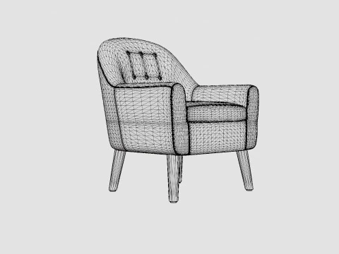 Kids Concept Armchair Grey 3D Model