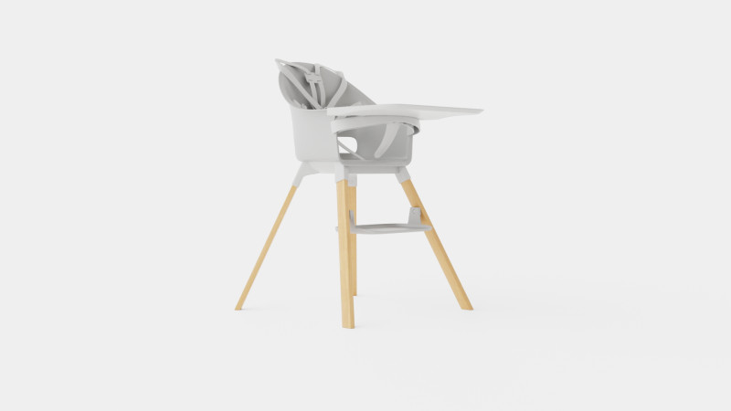 Stokke Clikk Highchair Cloud Grey 3D 模型 .c4d .max .obj .3ds .fbx .stl .blend 