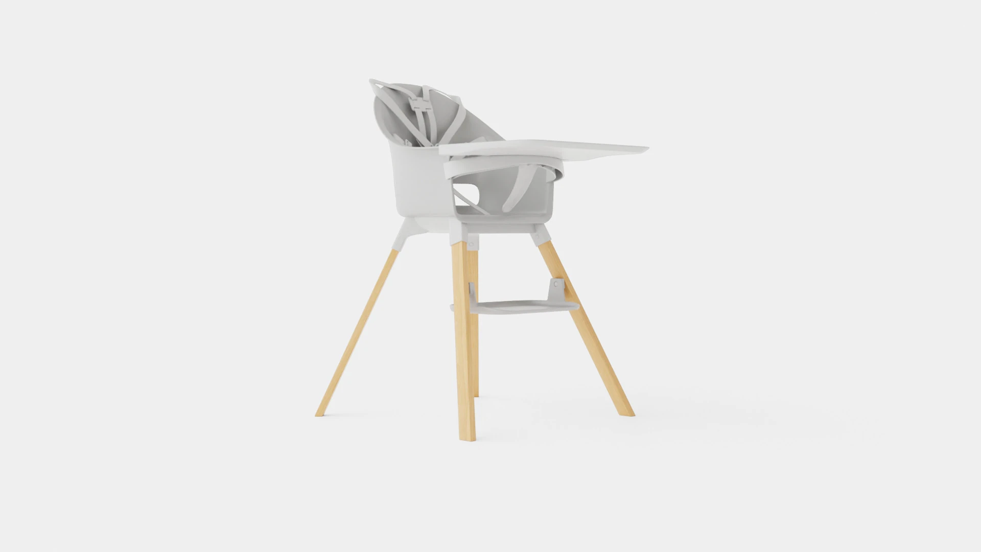 Stokke Clikk Highchair Cloud Grey 3D Model .c4d .max .obj .3ds .fbx .stl .blend