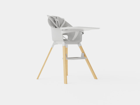 Stokke Clikk Highchair Cloud Grey Model 3D