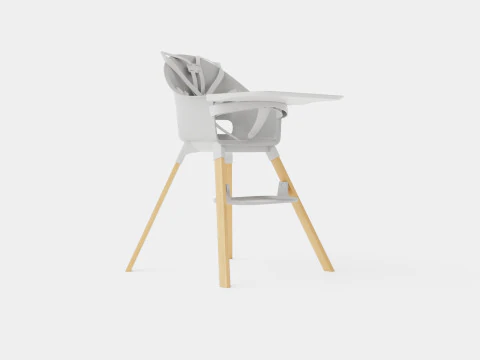Kursi Tinggi Stokke Clikk Cloud Grey Model 3D