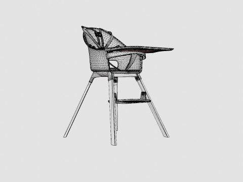 Stokke Clikk Highchair Cloud Grey 3D 模型