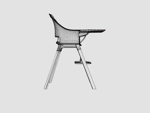 Stokke Clikk Highchair Cloud Grey 3D Model