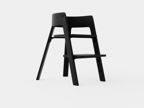 Stokke Steps Complete Chair Black Seat 3D Model