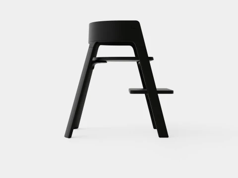 Stokke Steps Complete Chair Black Seat 3D Model