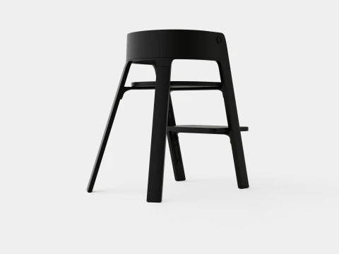 Stokke Steps Complete Chair Black Seat 3D Model