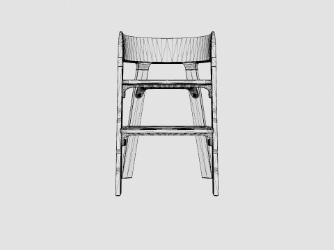 Stokke Steps Complete Chair Black Seat Modèle 3D