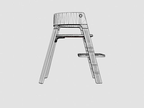 Stokke Steps Complete Chair Black Seat Modèle 3D