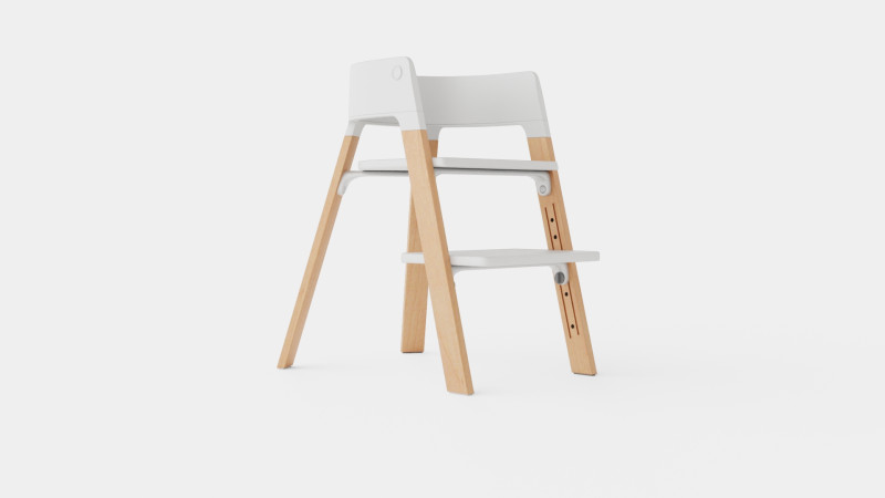 Stokke Steps Complete Chair White Seat 3D Model .c4d .max .obj .3ds .fbx .stl .blend 
