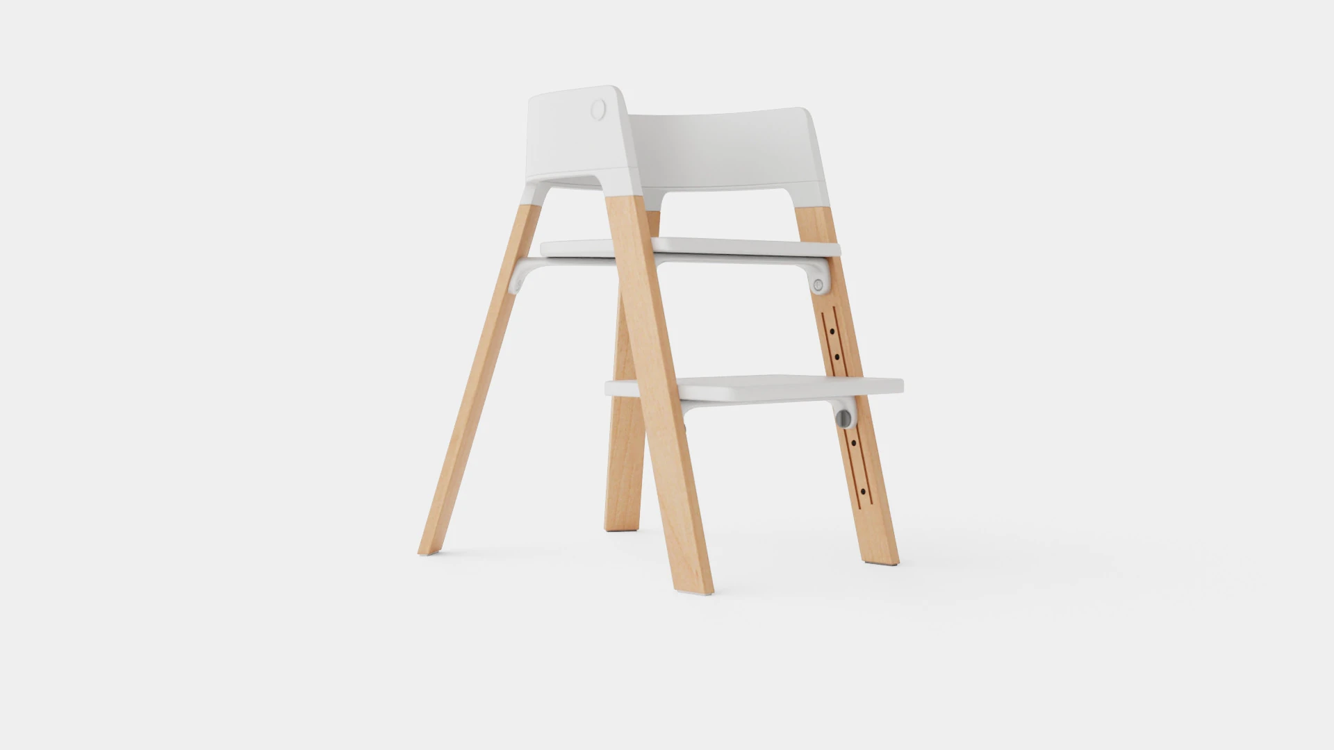 Stokke Steps Complete Chair White Seat 3D Model .c4d .max .obj .3ds .fbx .stl .blend 