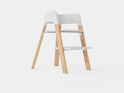 Stokke Steps Complete Chair White Seat 3D-Modell