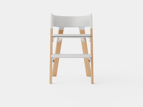 Stokke Steps Complete Chair White Seat 3D Model