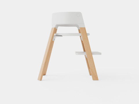 Stokke Steps Complete Chair White Seat 3D Model
