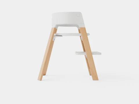 Stokke Steps Complete Chair White Seat 3D Model