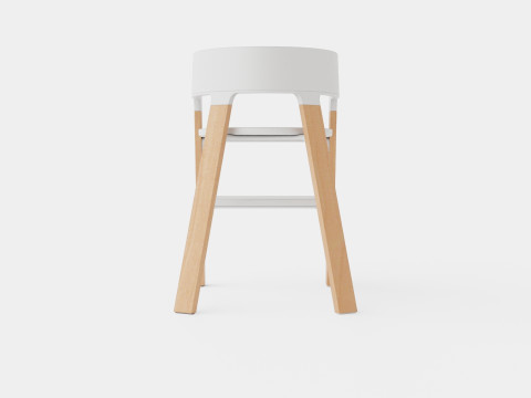 Stokke Steps Complete Chair White Seat 3D Model