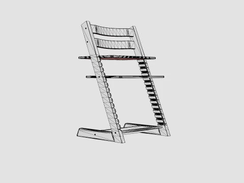 Stokke Tripp Trapp Chair White 3D Model