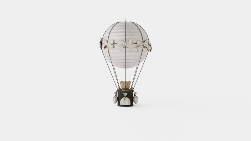 Air Balloon Lamp Beige 3Dモデル .c4d .max .obj .3ds .fbx .stl .blend 