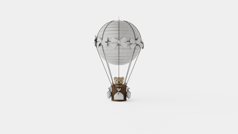 Air Balloon Lamp Grey 3Dモデル .c4d .max .obj .3ds .fbx .stl .blend 