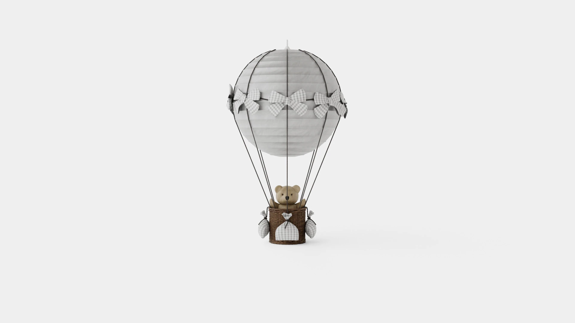 Air Balloon Lamp Grey 3D Model .c4d .max .obj .3ds .fbx .stl .blend 
