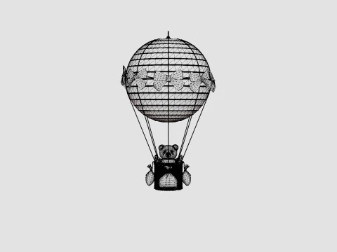 Air Balloon Lamp Grey 3D Model