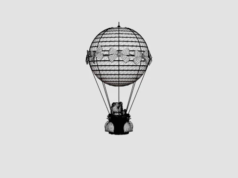 Air Balloon Lamp Grey 3D Model