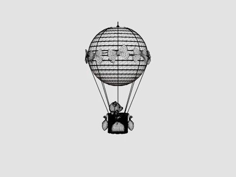 Air Balloon Lamp Grey 3D Model