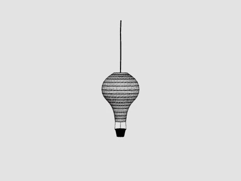 CamCam Lamp Air Balloon Pressed Leaves Rose 3D Model