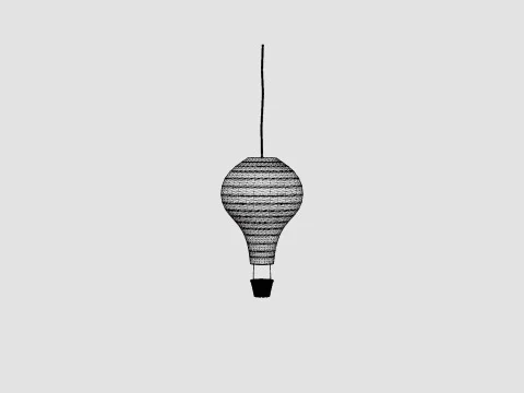 CamCam Lamp Air Balloon Pressed Leaves Rose 3D Model