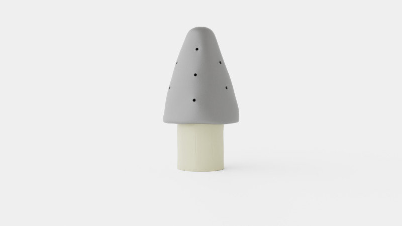Mushroom Lamp Silver 3D Model .c4d .max .obj .3ds .fbx .stl .blend 