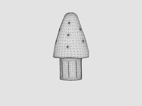 Mushroom Lamp Silver 3D Model