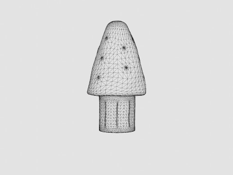 Mushroom Lamp Silver 3D Model