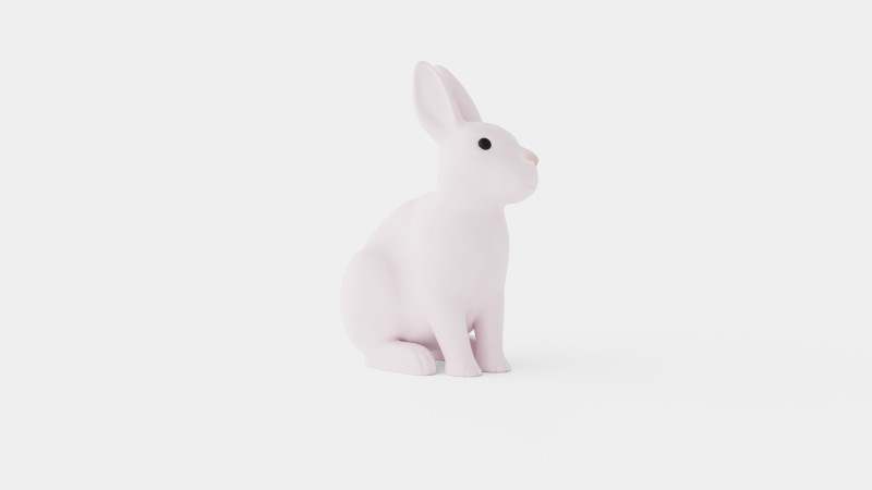 Rabbit Lamp White 3D Model .c4d .max .obj .3ds .fbx .stl .blend 