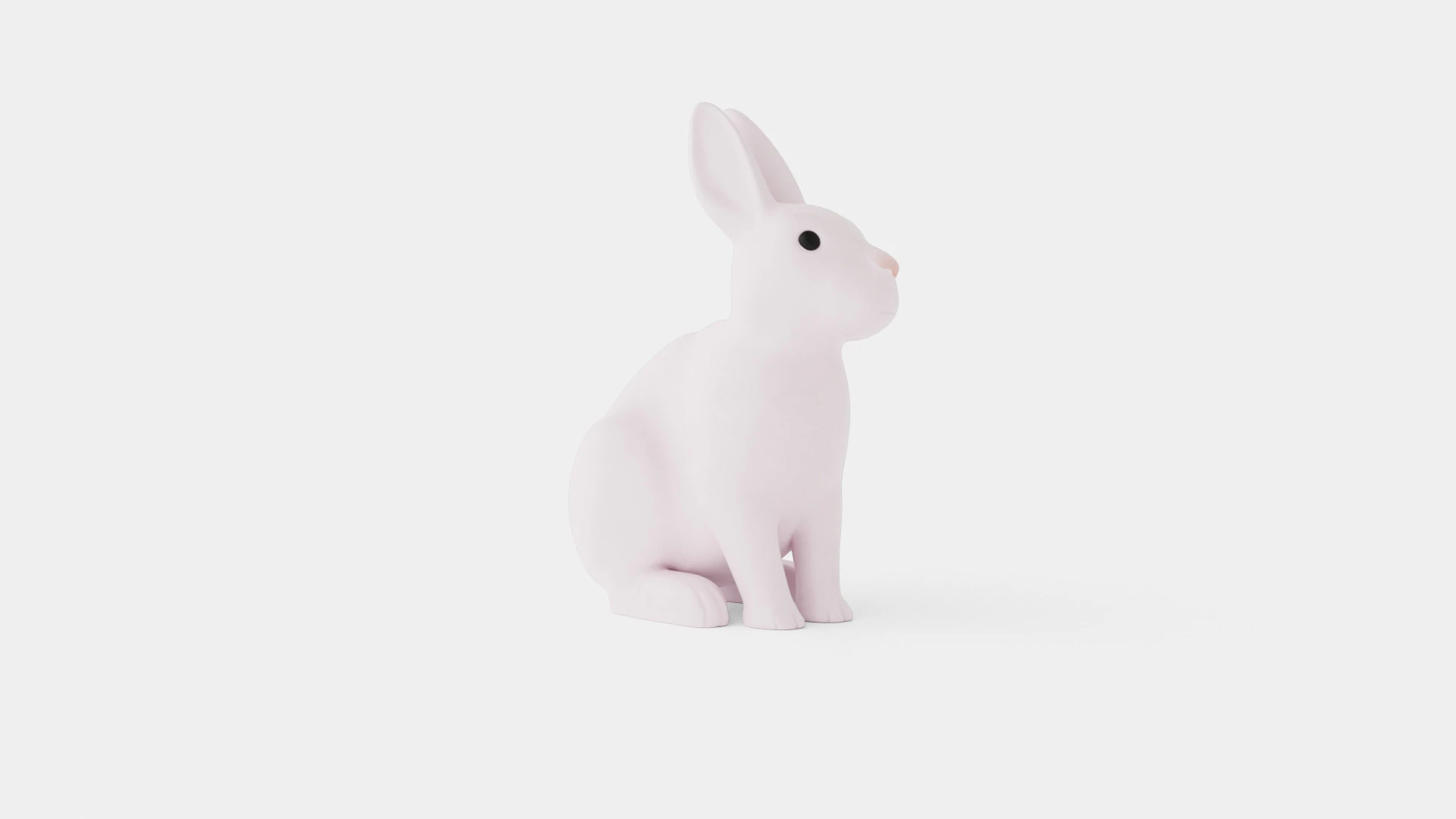 Rabbit Lamp White 3D Model .c4d .max .obj .3ds .fbx .stl .blend 