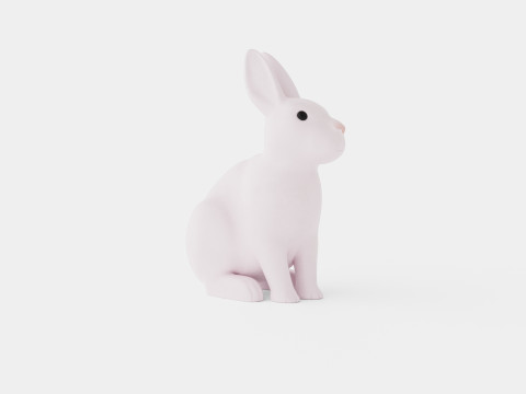 Rabbit Lamp White 3D मॉडल