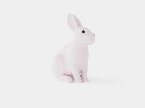 Candeeiro Coelho Branco Modelo 3D