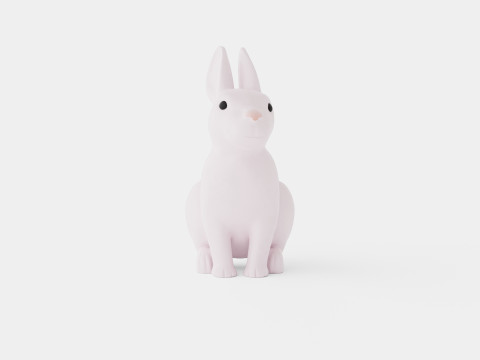 Rabbit Lamp White 3D Model