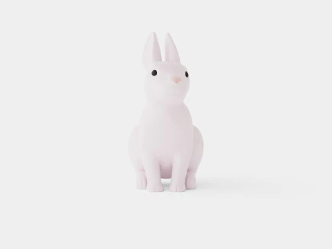 Rabbit Lamp White 3D Model