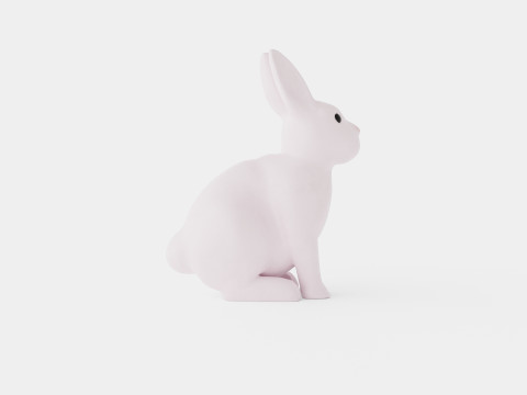 Rabbit Lamp White 3D Model