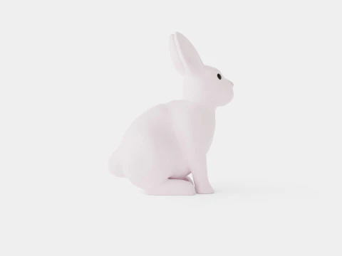 Rabbit Lamp White 3D Model