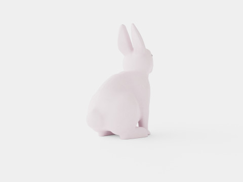 Rabbit Lamp White 3D Model