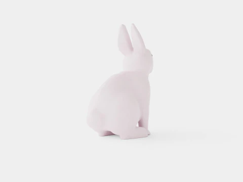 Rabbit Lamp White 3D Model